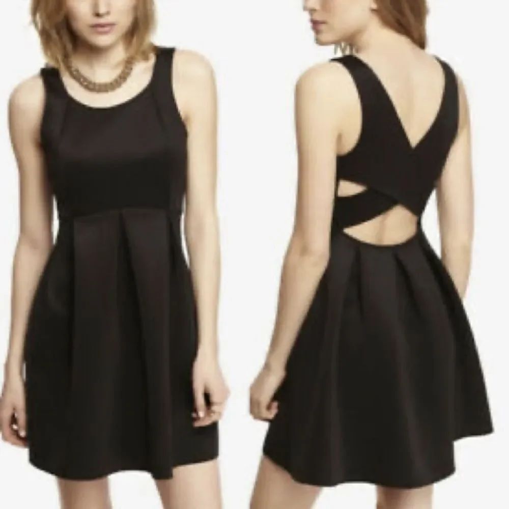 ✨ Express Women's Plum Bonded Knit Criss Cross Back Babydoll Dress✨